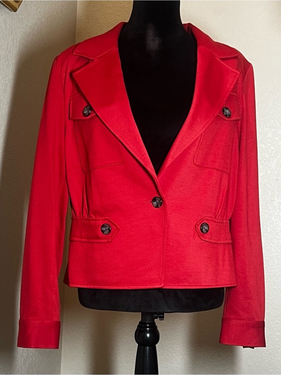 CAbi Jackets & Blazers - CAbi Red Women's Tailored Button-Front Jacket, sz 12